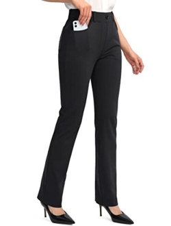 Viodia Women's Yoga Dress Pants 28"/30"/32"/34" Stretchy Work Slacks Business Casual Pants for Women Straight Leg Trousers