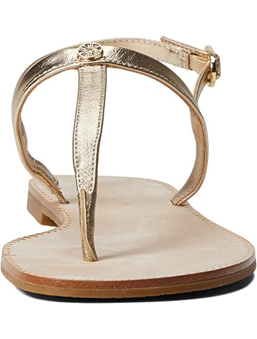 Lilly Pulitzer Rita Leather Upper Open Round Toe Sandal