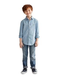 Toddler and Little Boys Cotton Chambray Shirt