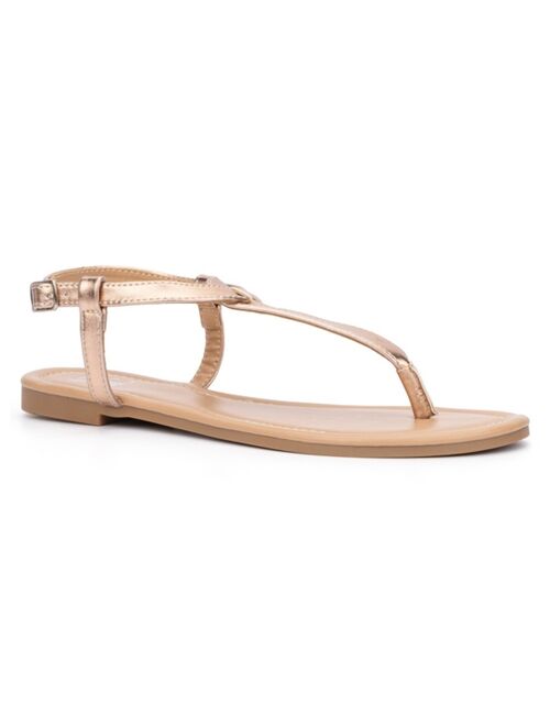 NEW YORK AND COMPANY Women's Katie T-Strap Sandals