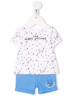 The Marc Jacobs Kids logo-print cotton shorts set
