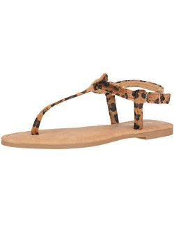 CLOVERLAY Women's T Strap Thong Gladiator Strappy Jelly Shiny Flat Flip Flops Sandals