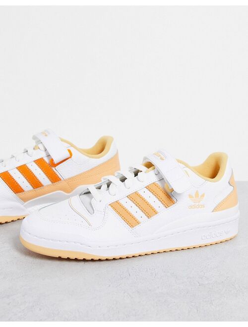 adidas Originals Forum Low sneakers in white and orange rush