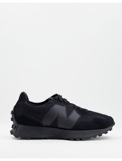 New Balance 327 suede sneakers in triple black