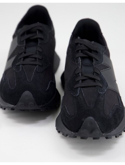 New Balance 327 suede sneakers in triple black