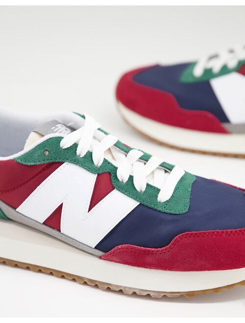 New Balance 237 sneakers in red and green