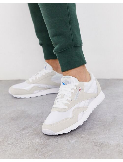 Reebok Classic nylon sneakers in white