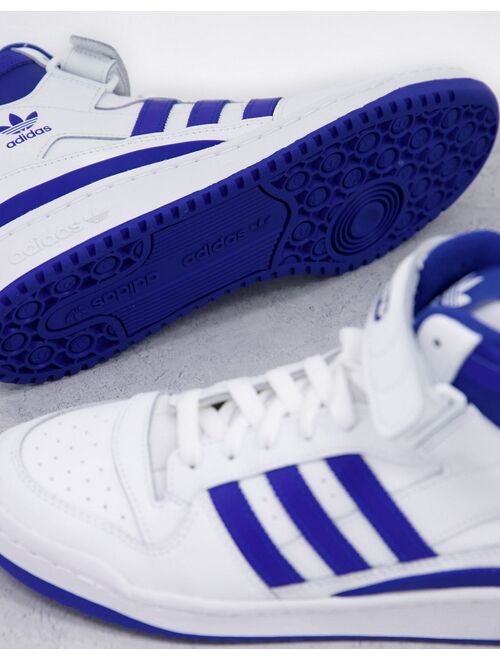 adidas Originals Forum Mid sneakers in white and blue