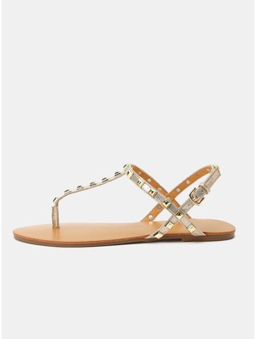 Shein Studded Decor Thong Sandals