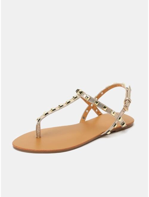 Shein Studded Decor Thong Sandals