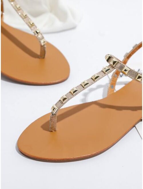 Shein Studded Decor Thong Sandals