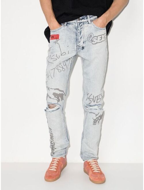 Ksubi Chitch Flyer Trashed slim leg jeans