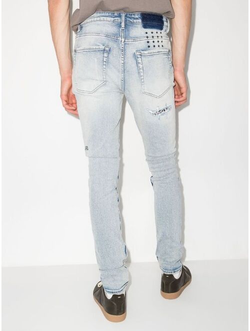 Ksubi Van Winkle Fire Patch Punk Blu skinny jeans