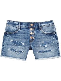 abercrombie kids Medium Shred Midi Shorts (Little Kids/Big Kids)