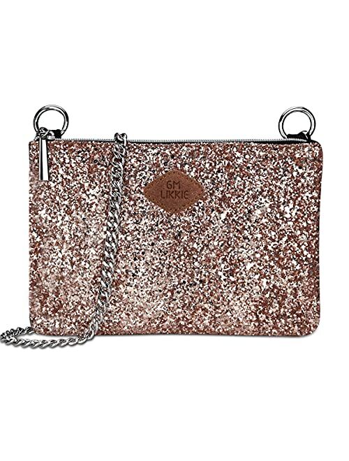 Crossbody Clutch Purse for Women, GM LIKKIE Glitter Evening Bag, Sequin Wedding Handbag for Party