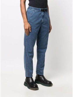 tapered-leg denim jeans