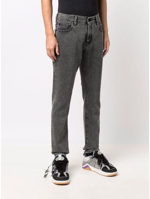 Off-White Diag-stripe print slim-fit jeans