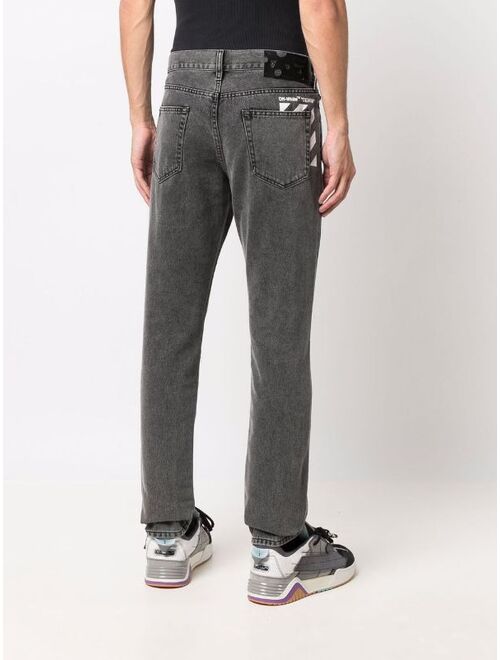 Off-White Diag-stripe print slim-fit jeans