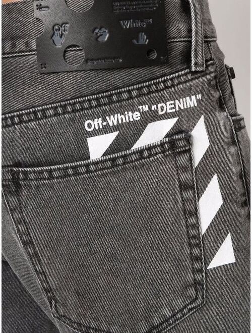 Off-White Diag-stripe print slim-fit jeans