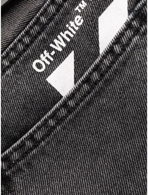 Off-White Diag-stripe print slim-fit jeans