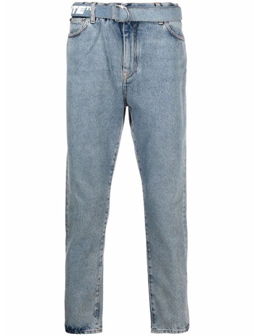 Off-White Industrial-belt cropped jeans