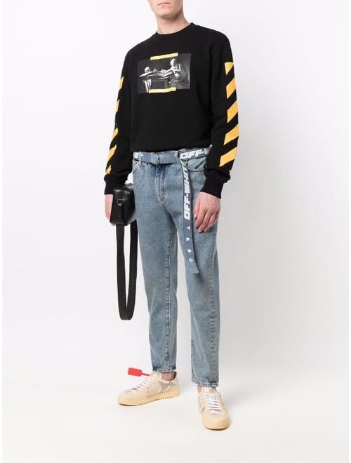 Off-White Industrial-belt cropped jeans