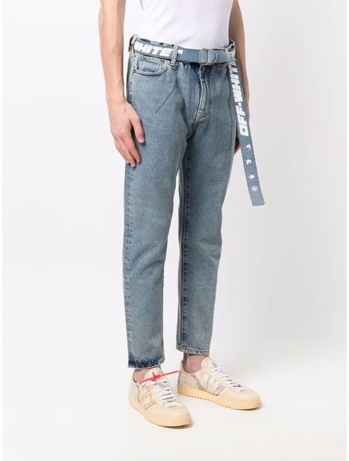 Off-White Industrial-belt cropped jeans