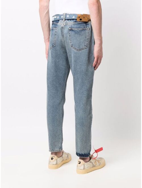 Off-White Industrial-belt cropped jeans