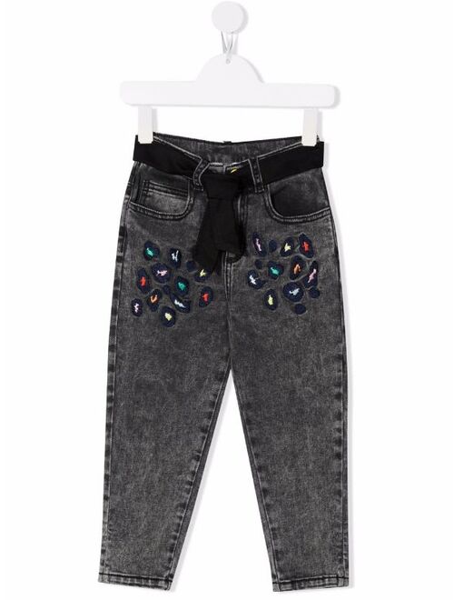 The Marc Jacobs Kids embroidered tapered jeans