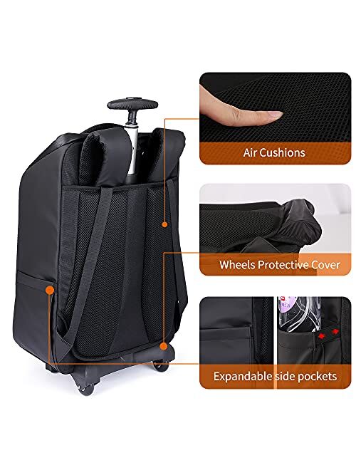 Buy YH&GS Rolling Backpack, Waterproof Backpack with Wheels for ...