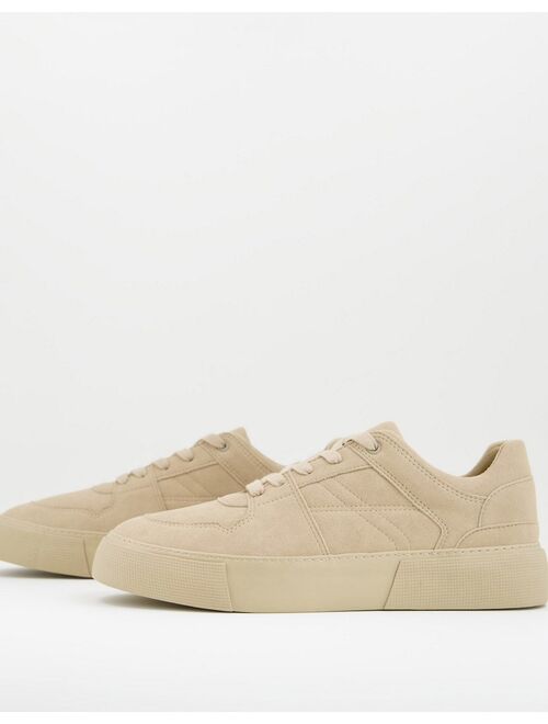 ASOS DESIGN sneakers in stone with chunky sole