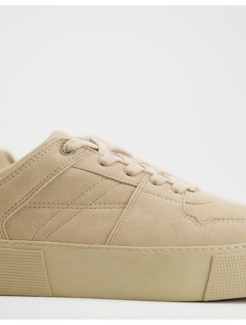 ASOS DESIGN sneakers in stone with chunky sole