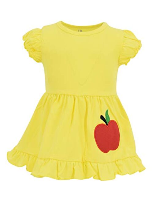 Unique Baby Girls Back to School Apple Embroidered 2 Piece Outfit