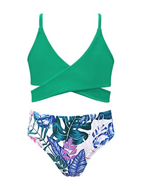 SHEKINI Girls Bandage Bikini Kids Crisscross Bathing Suits Two Piece Swimsuits