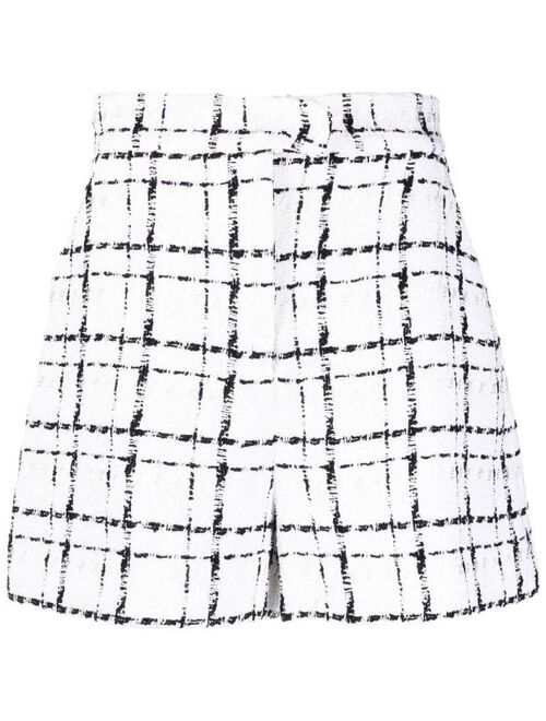 Elie Saab checked-tweed shorts