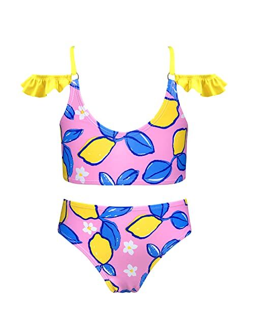 SHEKINI Girls Bikini Ruffle Tank Bathing Suit for Teen Kid Scoop Neck Sport Beach Two Piece Swimsuits