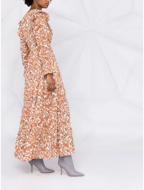 Maje paisley-print ruffled dress