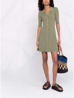 button-up ribbed shirt dress