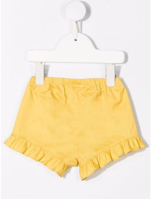 Il Gufo ruffled hem cotton shorts