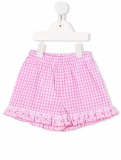 gingham-print shorts