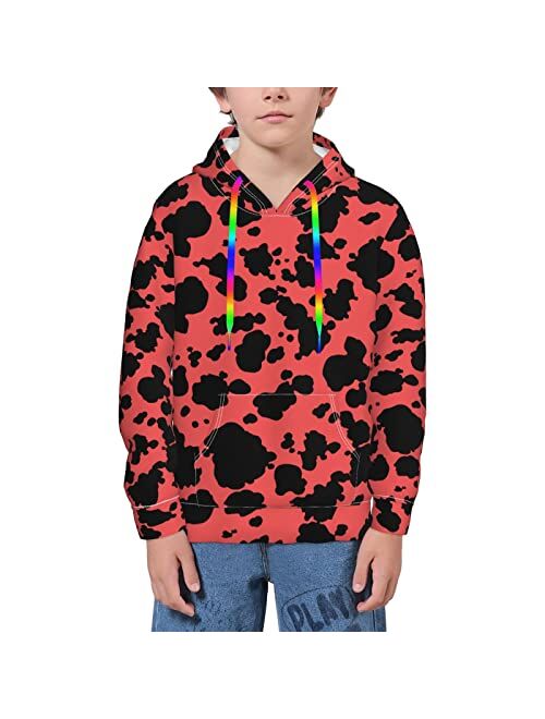 Yuntong Black Circles Round Dots On White Teen Boys Girls Fleece Sweatshirts Unisex Youth Fleece Hoodiespocket Pullover Hoodies