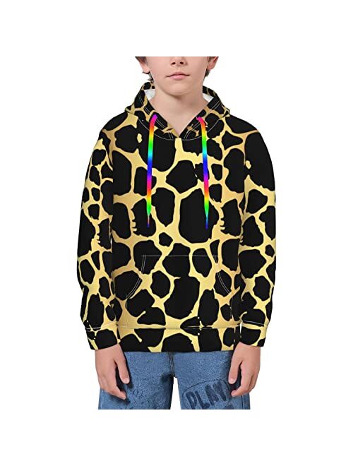 Yuntong Black Circles Round Dots On White Teen Boys Girls Fleece Sweatshirts Unisex Youth Fleece Hoodiespocket Pullover Hoodies