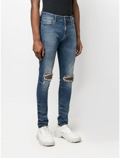 Represent Destroyer distressed-effect slim jeans