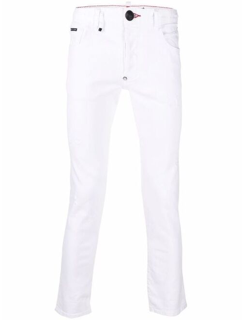 Philipp Plein embroidered-logo slim-fit jeans