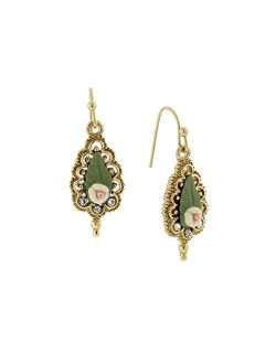 Fantasia Porcelain Rose Drop Earrings