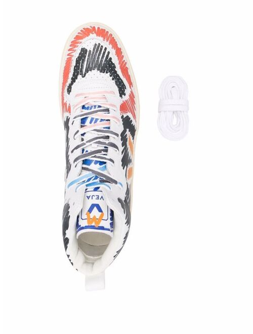 Marni x Veja V-15 scribble-print sneakers