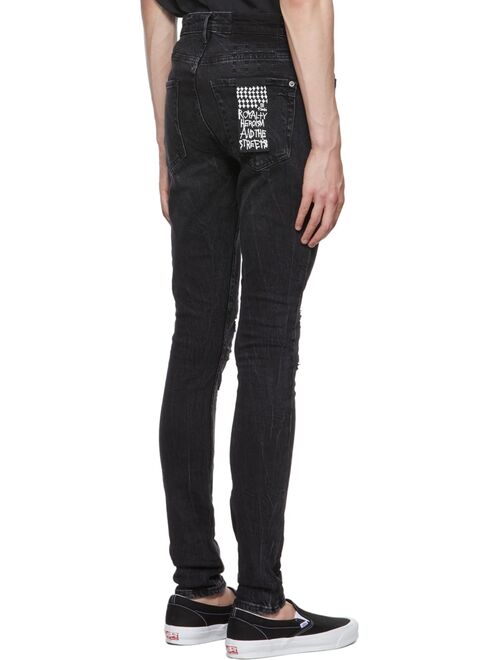 KSUBI Black Van Winkle Marbled Jeans