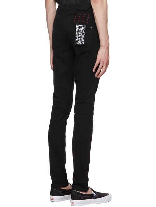 KSUBI Black Chitch Laid Jeans