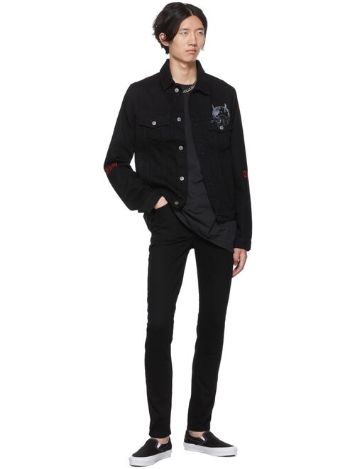 KSUBI Black Chitch Laid Jeans