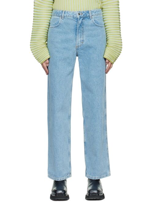 Eckhaus Latta Blue Wide-Leg Jeans